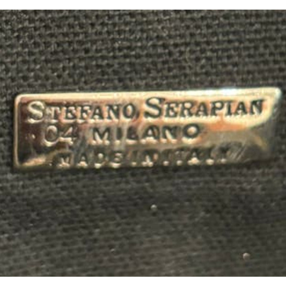 Stefano Serapian Milano 04 Two-Handle Black Canvas and Leather Tote - Picture 2 of 12